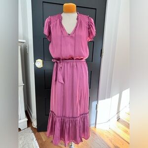 PAIGE Laramie Flounce Midi Dress size Small